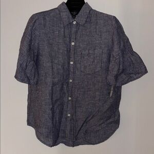 Lord & Taylor Dark Blue Casual Button-Down Shirt